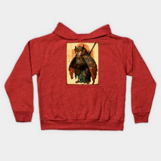 Owl Samurai Art Nouveau Kids Hoodie